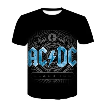 2020 vara T-shirt de imprimare Scrisoare rock de top de vară de la AC/DC T-shirt pentru bărbați moda nou tricou amuzant casual, copii 3D tricou