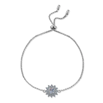 BOEYCJR Argint 925 0.5 ct F culoare VVS Moissanite floare Brățară pentru Femei Bijuterii Fine Cadou de Aniversare stil Nou