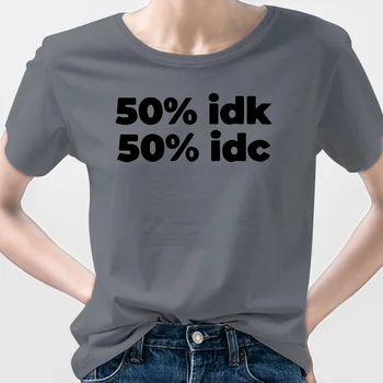 Vara Topuri Pentru Femei 2021 T-shirt Femme 50% Idk 50% Idc Scrisoare coreean Tricou Vintage Harajuku Maneci Scurte Supradimensionat Hip Hop