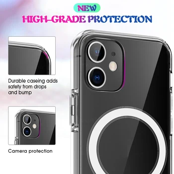 Telefon Caz Pentru iPhone 12 Pro Max Cazuri Magnetic Capac transparent Pentru iPhone 12 Mini Transparent Subțire Picătură de Protecție Fundas Coque