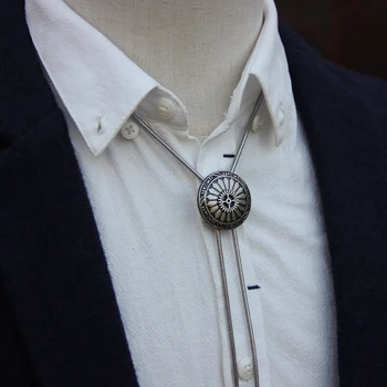 Original designer bolotie frânghie din oțel inoxidabil aliaj pandantiv cravată pentru bărbați personalitate gât cravată accesoriu de moda