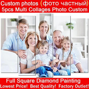 5pcs Multi Colaje Foto Personalizate Complet Piața Diamant Broderie Diy 5D Diamant Pictura 3D Cusatura Cruce Mozaic Decor Acasă Cadou