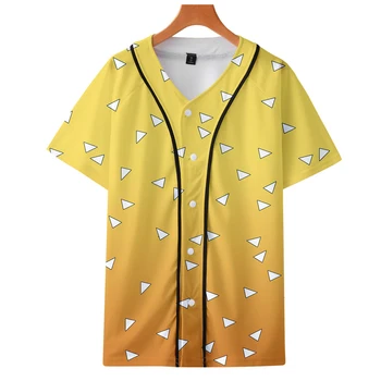 Demon Slayer Harajuku Baseball Tricou stradă de Moda se răcească confortabil Casual Femei/Bărbați Haine Populare de Vară de Baseball Tee