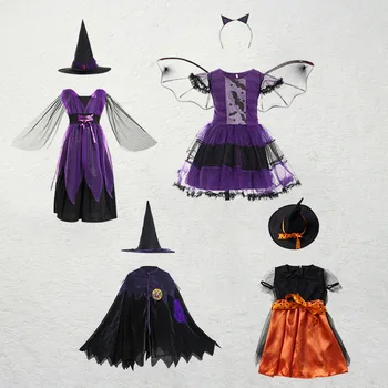 Halloween Copii Costume Cosplay Costum de Vrăjitoare de Magie Rochie pentru Fete Rochie de bal Mascat de Halloween Cadou