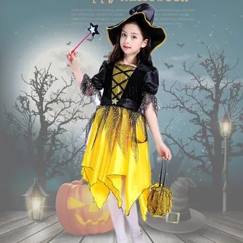 Halloween Copii Costume Cosplay Costum de Vrăjitoare de Magie Rochie pentru Fete Rochie de bal Mascat de Halloween Cadou