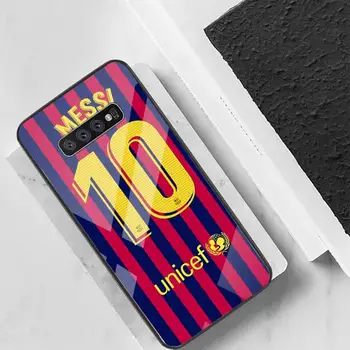 Lionel Messi Telefon Caz Capacul din Spate Pentru Samsung Cazuri S20 Plus S10 NOTA 8 9 10 10PRO Sticla Silicon Moale Marginea