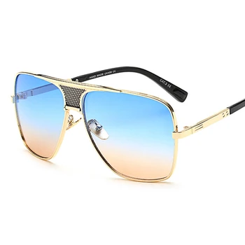 Peekaboo Brand nou 2016 steampunk pătrat ochelari de soare barbati top plat de metal de aur european, american retro ochelari de soare de lux de sex masculin