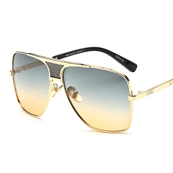 Peekaboo Brand nou 2016 steampunk pătrat ochelari de soare barbati top plat de metal de aur european, american retro ochelari de soare de lux de sex masculin