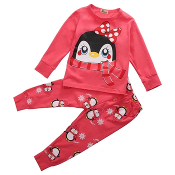 Copilul copil Fete Pijamale de Vara Set de Pijamale Copil Haine Drăguț Pisica Print Roz Topuri și Jambiere