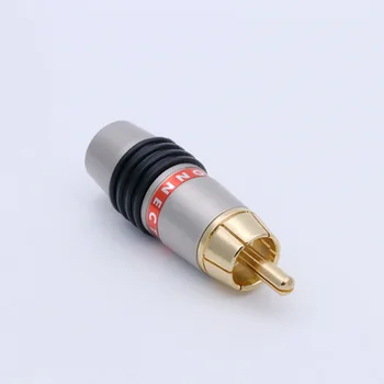 20buc/10Pair de Înaltă calitate Placat cu Aur Conector RCA RCA male plug adaptor Audio/Video Conector de Sârmă Suport Cablu 6mm black&red