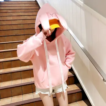 Patru Culori, Plus Catifea Femei Hoodies De Moda Harajuku Girls Tricou Dulce Drăguț Urechi De Iepure Broderie Femei Pulovere