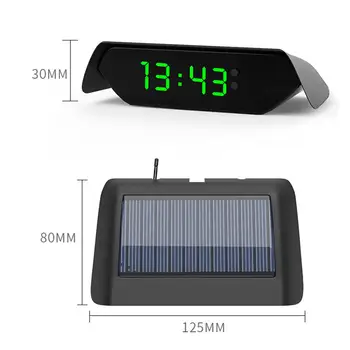 4 În 1 Masina De Ceas Solar Termometru Digital Luminos Electronice, Monitor Auto De Bord Birou De Data Din Calendar