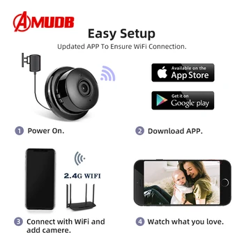 AMUDB Wifi Camera DV Sport Senzor de Viziune de Noapte camera Video de Miscare DVR Micro Camera HD 1080P Video mica Camera IP cam Dropshipping