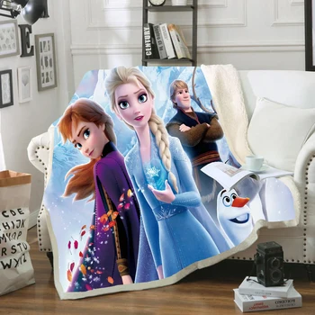 Disney Frozen Pătură Caldă Copii Copil Pătură De Canapea Quilt Capac De Călătorie Lenjerie De Pat Outlet Catifea Pluș Arunca Sherpa Fleece Pătură