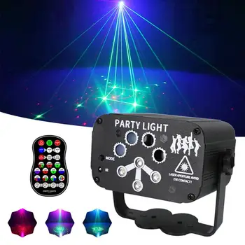 128 Model 6/8 Gaura Proiector de la Distanță/Sunet Actived LED Laser Disco Light DJ Petrecere Etapa Lumina de Crăciun de Interior Lampa Decor