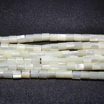5x6mm Naturale Alb Mama de Perla Shell tub Margele Vrac Coajă strălucitoare Margele Spacer Pentru a Face Bijuterii Colier Crafs Strand 15