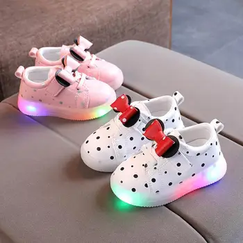 Copil a Condus Pantofi pentru Fete Stralucitoare Pantofi de Copil pentru Copii Princess Pink Pantofi Copii Luminos Adidasi cu Lumini