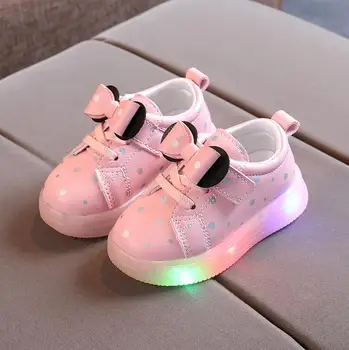 Copil a Condus Pantofi pentru Fete Stralucitoare Pantofi de Copil pentru Copii Princess Pink Pantofi Copii Luminos Adidasi cu Lumini