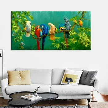 Natura Peisaj Pictura Decorativa Tropicală Papagal Animal Print Poster Living Intrarea Decor De Perete De Arta Imagini