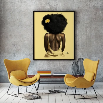 Arta africană Negru Fata de Femeie, Portret, Pictura pe Panza Cuadros de Postere și de Imprimare Scandinave Arta de Perete de Imagine pentru Camera de zi