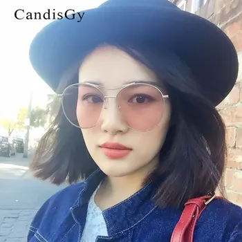 Supradimensionate Oglinda Rece coreean transparent Nouă Oglindă Femei Brand de ochelari de Soare de Designer de Moda Lady UV400 Ochelari de Soare
