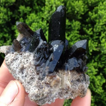 120g naturale Rare frumos negru cristal de cuarț cluster tibetan specimen