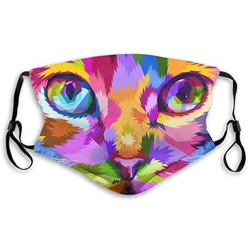 1 BUC Moda Chic de Colorat Pisica de Imprimare Petrecere de Halloween, Masca de Praf Windproof Mască de Protecție Lavabile Refolosibile Tesatura Masca