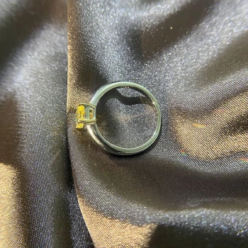 2020 brand de moda 925 Sterling Silver 5*7mm Galben Zircon diamond de Nunta inele pentru femei petrecerea de Logodna bijuterii