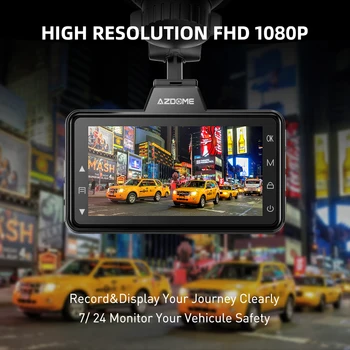 AZDOME M01 Pro Mini 3-Inch Ecran IPS Masina DVR 1080P Dual Lens Viziune de Noapte Dash Cam Unghi Larg de G-Senzor Buclă de Înregistrare aparat de Fotografiat
