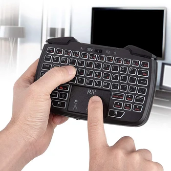 Rii RK707 2.4 GHz Wireless Portabil Controler de Joc Tastatură Mouse Combo pentru PC/Raspberry Pi2/Android TV Google/TV B