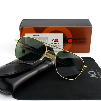 Pilot ochelari de Soare Barbati Sticla Lentile de Calitate de Top de Brand Designer de AO Ochelari de Soare de sex Masculin Armatei Americane Militare Optice QF559