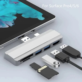 Hub USB 3.0 Adapter Stație de Andocare pentru Microsoft Surface Pro 4/5/6 Multi USB pentru USB3.0 Port HDMI, SD / TF Splitter USB 2.0 hub