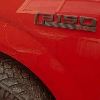 2 buc Pentru F150 XLT 3D logo-ul Fender Embleme din Spate Partea de Drivere Eticheta Autocolant de Înlocuire se Potrivesc Pentru Ford-2019 Black & Red line