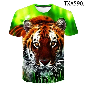 2020 Rece Barbati Femei Copii T-Shirt Animal Tigru 3D Print T Camasa de Vara cu Maneci Scurte Harajuku Topuri Casual Fată Băiat Tee Copii