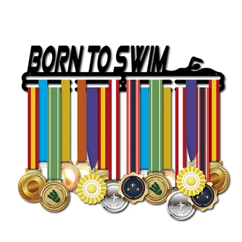 NĂSCUT SĂ ÎNOATE medalie cuier de Metal medalie cuier pentru înot Sport medalie de afișare rack Medalie de titular