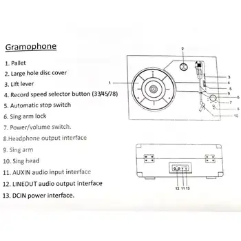 4 Culori Wireless bluetooth USB 33 45 78 RPM Retro LP patefon Gramofon placă Turnantă Disc Audio Built-in difuzoare Stereo