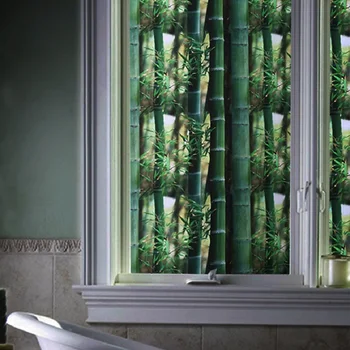 150cm Lungime Statice se Agață de Film de Sticlă Opacă Model de Bambus Privat Colorate Fereastra de Film Pentru Camera de zi Baie Dormitor Balcon