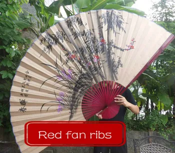 Retro Decor Fan Clasic Chinez Supradimensionate Montare Pe Perete Pliant Orhidee Fan Camera De Zi Mobilier Decorativ Prop Fani