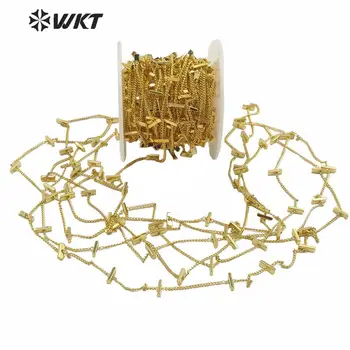 WT-BC137 de aur de Moda bijuterii galvanizare lanț pentru colier sau bratara design, proiectare DIY găsirea lanț de alamă vinde cu metru
