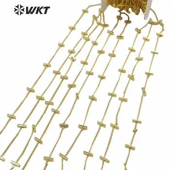 WT-BC137 de aur de Moda bijuterii galvanizare lanț pentru colier sau bratara design, proiectare DIY găsirea lanț de alamă vinde cu metru