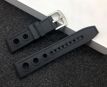 Calitate de Top de Cauciuc silicon trupa Ceas 22mm 24mm Negru Albastru Rosu Watchband Bratara Pentru Breitling Navitimer Avenger logo pe curea