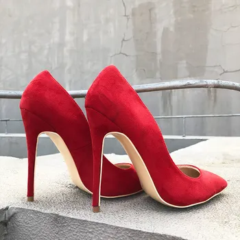 Veowalk Femei Sexy Subliniat Toe Stilet Tocuri Extrem de Înalte de Moda Doamnelor Designer de Alunecare pe de Nunta de Mireasa Pompe de Pantofi Rosii