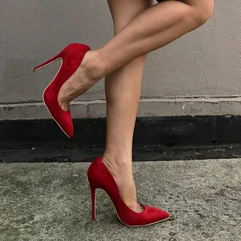 Veowalk Femei Sexy Subliniat Toe Stilet Tocuri Extrem de Înalte de Moda Doamnelor Designer de Alunecare pe de Nunta de Mireasa Pompe de Pantofi Rosii