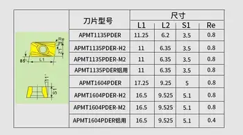 APMT1604 PDER DP5320 de Cotitură Instrument de Carbură de a Introduce APMT 1604 Fata end Mill Strung de Frezat CNC Unelte de Tăiere Frezare CNC Instrumente