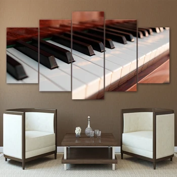 Canvas Wall Art Imaginile Cadru Modern Living 5 Piese clape de Pian Muzica Instrument Decor HD Poster Imprimat Pictura