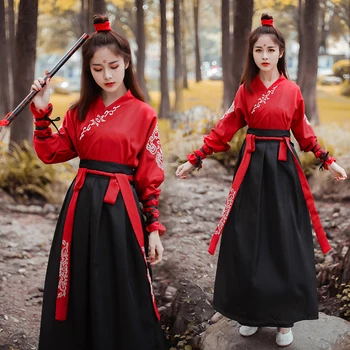 Tang Dynasty Haine Vechi Hanfu Rochie Clasică Spadasin Îmbrăcăminte Tradițională Chineză Stil de Fuste și de Top de Costum de Cosplay