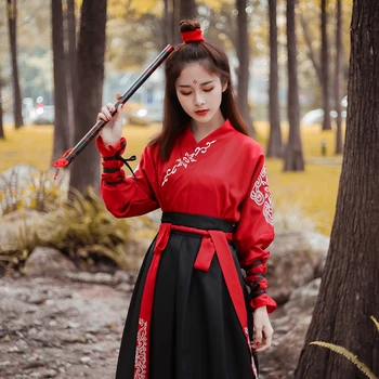 Tang Dynasty Haine Vechi Hanfu Rochie Clasică Spadasin Îmbrăcăminte Tradițională Chineză Stil de Fuste și de Top de Costum de Cosplay