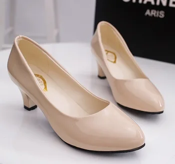 Biroul Ieftine Doamnelor Pantofi Cu Tocuri Joase Pompe Subliniat Toe Stilet Zapatos Mujer Pentru Femei Plus Dimensiune 11 10 Roșu Negru Alb Mocasini
