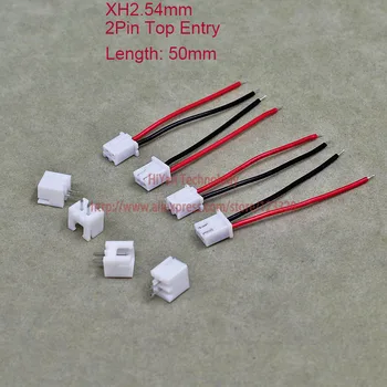 1000sets XH2.54 JST 2.54 mm Pas de Top de Intrare 2Pin Conector 50mm Lungime cu 1007 26AWG Electronice Cablu 2A Pin Header