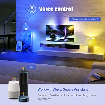 E27 2700-6500K RGB+Alb Rece+Cald Alb Smart Home Bec de 12W WiFi Bec Inteligent Lucru Cu Siri Dohome Acasă Alexa Google Assisitant